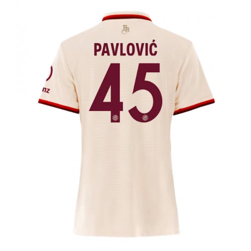 Fotballdrakt Dame Bayern Munich Aleksandar Pavlovic #45 Tredjedrakt 2024-25 Kortermet